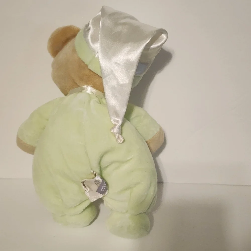 Carter's green bear Thank Heaven for little babies. In a night bonnet